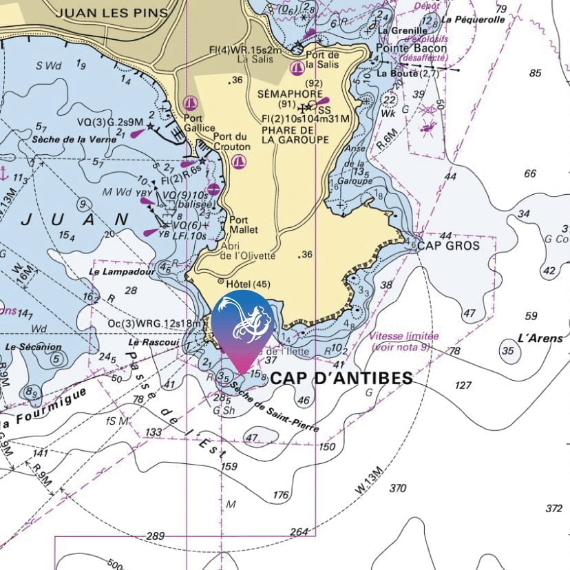 Cap d'Antibes plongée la sèche Saint-Pierre